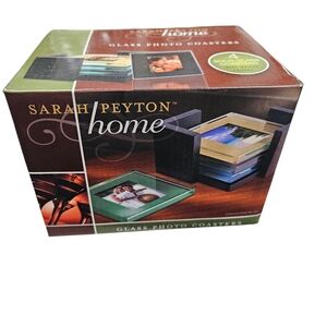 Home Glass Photo Coasters - Black and Green